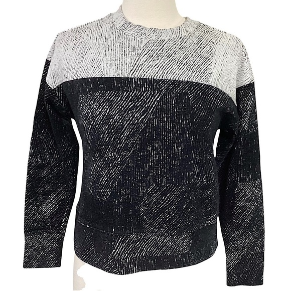 Banana Republic Color Block Jacquard Sweatshirt Long Sleeve Crew Neck Size XS - Picture 16 of 16